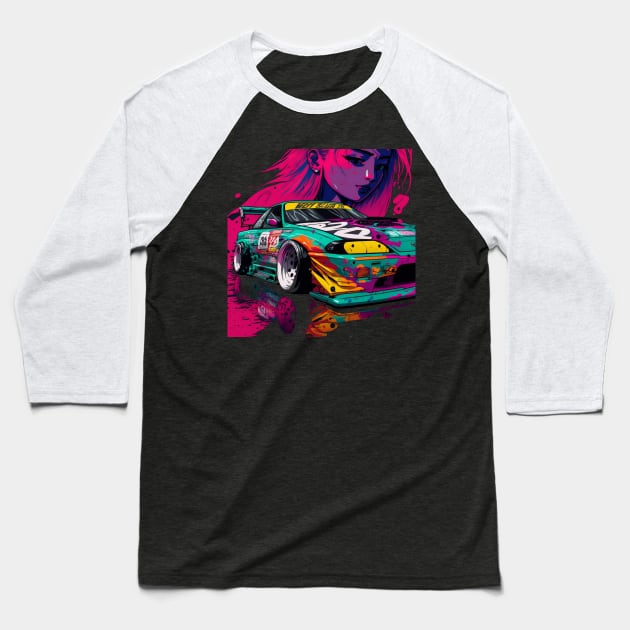 Pop Art Pitstop: Racing Edition Baseball T-Shirt by JB.Collection